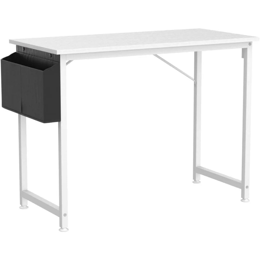 47 inch White Office Computer Desk - Modern Simple Student Study Table for Home Office Bedroom Writing Desk