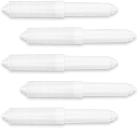 5 Pack Spring Loaded Toilet Paper Holder Replacement Rods White