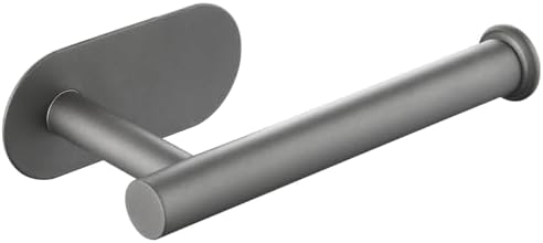 Kinbrace Self-Adhesive Stainless Steel Toilet Paper Holder Modern Grey No Drilling Required