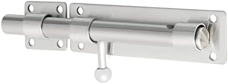 SHAUNI Gate Latch Bolt Lock 6-Inch Brushed Nickel
