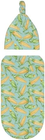 Muishi Baby Corn Swaddle Blanket Hat Set