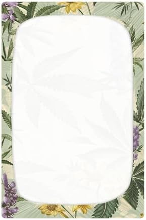 Retro Plant Pattern Crib Sheets for Girls and Boys