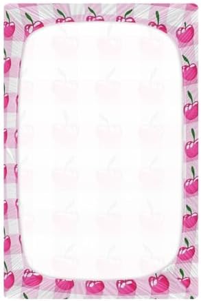 ALAZA Pink Cherry Fruit Crib Sheets for Girls and Boys