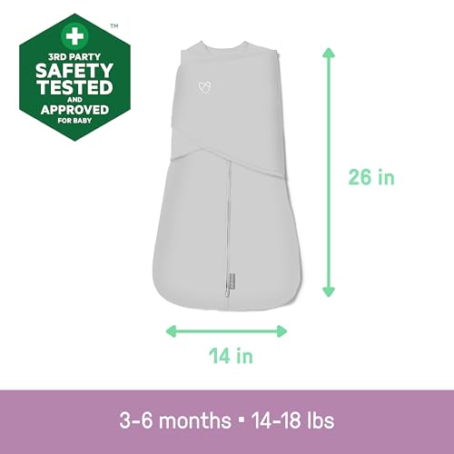 SwaddleMe by Ingenuity Arms Free Convertible Swaddle Blanket for 3-6 Months