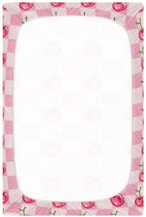 Cherry Pink Buffalo Plaid Crib Sheet for Baby