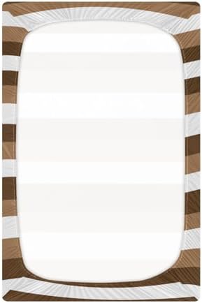 Brown White Stripes Fitted Crib Sheets for Baby
