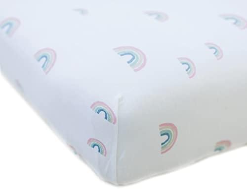Ecolino Organic Cotton Fitted Crib Sheet with Rainbow Dots