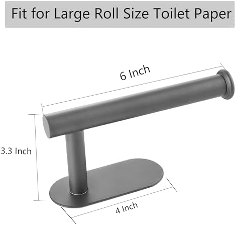 Kinbrace Self-Adhesive Stainless Steel Toilet Paper Holder Modern Grey No Drilling Required