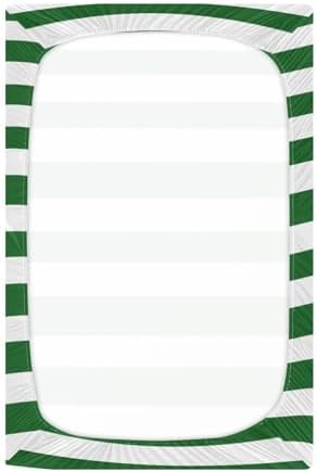 KICPOAY White Green Stripes Crib Sheets for Baby Toddler