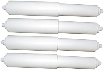 KONTONTY White Plastic Toilet Paper Holder Stand 4 Count