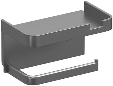 Wall Mount Toilet Paper Holder with Shelf and Storage