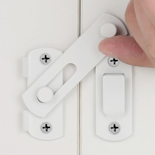 3-Pack White Stainless Steel Barn Door Latches 275 x 202 Inch