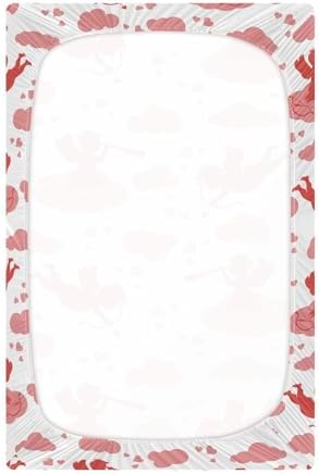 KICPOAY Valentines Cupid Angel Hearts Crib Sheets 1