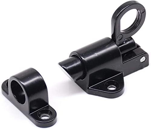 SHAUNI Slide Bolt Door Lock Hasp 2-Pack White Button
