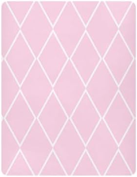 Checkered Pink White Crib Sheets for Baby Toddler