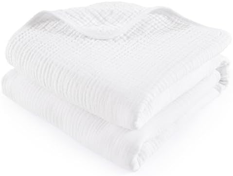 Davids Kids 47x47 Muslin Blanket 4-Layer 100 Cotton Swaddle for Summer