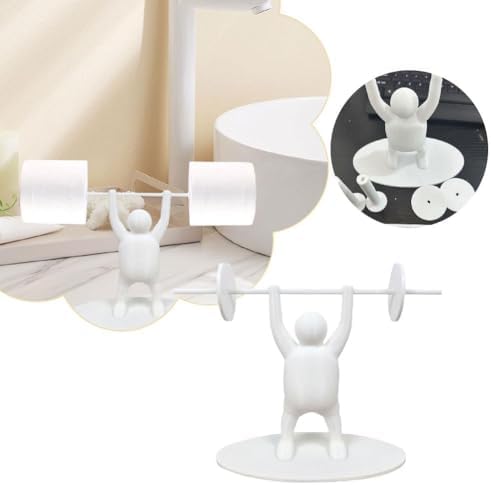 Funny Weightlifter Toilet Roll Holder 3D Printed Bathroom Decor
