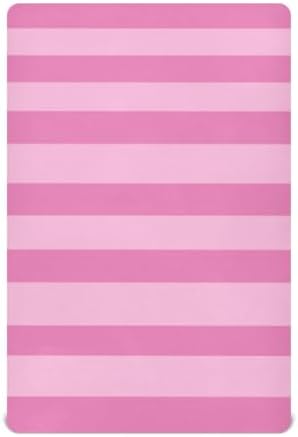 Dark Light Pink Stripes Fitted Crib Sheets for Baby Toddler