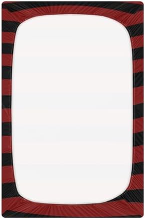 KICPOAY Red and Black Stripes Crib Sheet for Baby