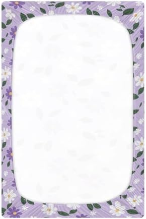 MNSRUU Crib Sheets Purple White Daisy Soft Breathable