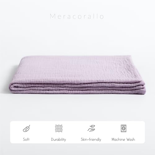Meracorallo Muslin Swaddle Blanket Lavender 100 Cotton 1