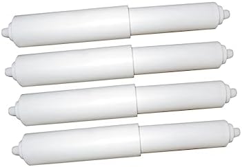 TEHAUX Toilet Paper Holder 4 Pack White Plastic Spring Loaded