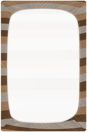 KICPOAY Dark Light Brown Stripes Crib Sheets Playard Sheets for Baby Toddler