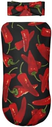 Chili Peppers Newborn Swaddle Blanket with Headband Set