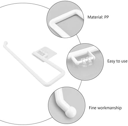 Yardenfun White Toilet Paper Holder No Punching Wall Mount Rack