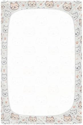 KEIGE Cute Cats Crib Sheet for Baby Soft Microfiber