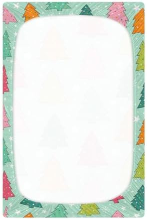KICPOAY Christmas Green Crib Sheets for Baby Toddler Playard