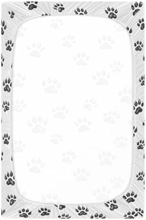 ALAZA Bear Footprint Crib Sheets for Girls and Boys