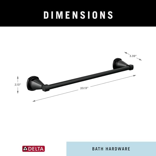 Delta Stryke 18-in Wall Mount Towel Bar in Matte Black 1