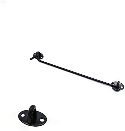 DEIHGE 12 Inch Black Hook and Eye Latch Gate Bolt