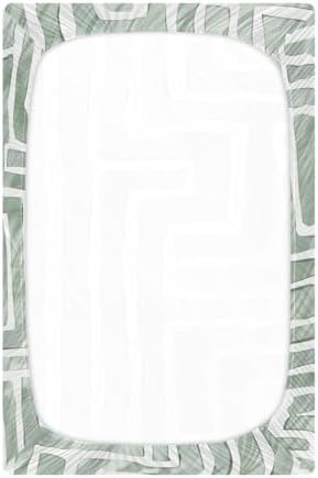 ALAZA Labyrinth Boho Green Crib Sheets for Girls and Boys