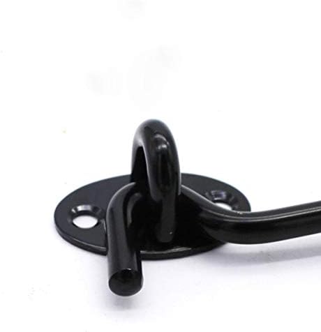 DEIHGE 12 Inch Black Hook and Eye Latch Gate Bolt