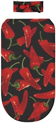 Chili Peppers Newborn Swaddle Blanket with Headband Set