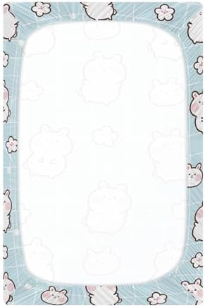 KICPOAY Crib Sheets with Bunny Flower Pattern