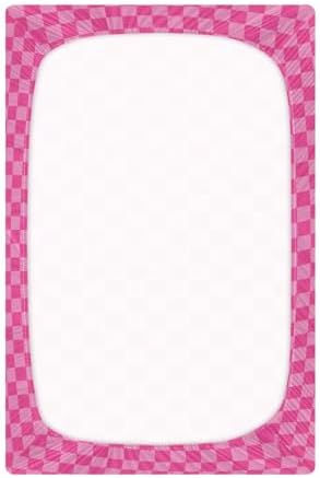 Emelivor Pink Checkered Crib Sheets for Boys Girls