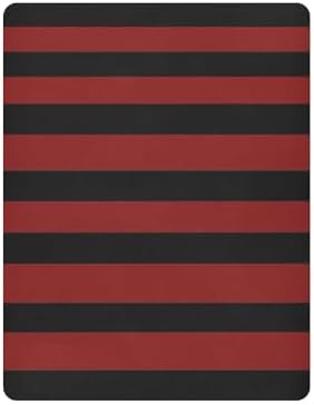 KICPOAY Red and Black Stripes Crib Sheet for Baby