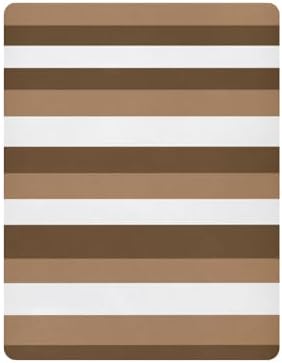 Brown White Stripes Fitted Crib Sheets for Baby