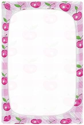 ALAZA Pink Cherry Buffalo Plaid Crib Sheets for Girls and Boys