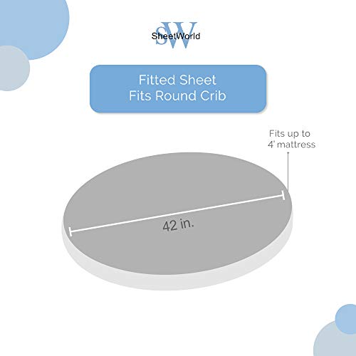 SheetWorld Baby Fitted Crib Sheet Round 42x42 Navy Polka Dots