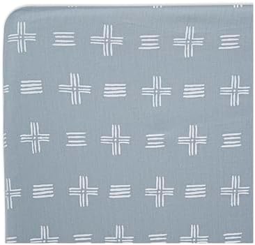 Crane Baby Cotton Crib Sheet with River Dash Print