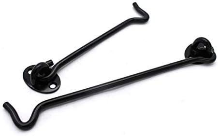 DEIHGE 12 Inch Black Hook and Eye Latch Gate Bolt