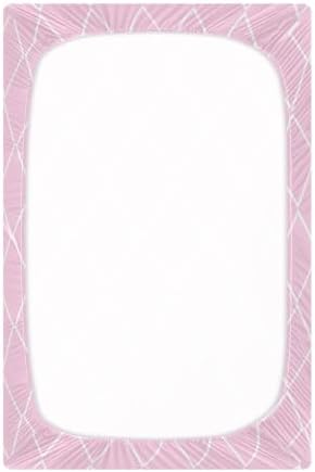 Checkered Pink White Crib Sheets for Baby Toddler