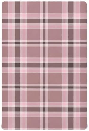 Plaid Pink Fitted Crib Sheets for Baby Toddler