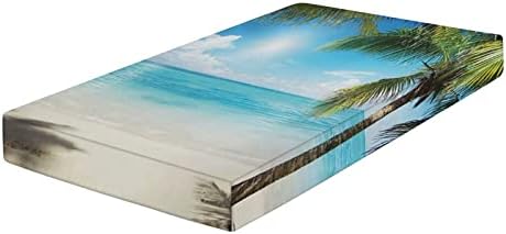 XISUNYA 28x52 Aqua Coconut Green Crib Sheet Set