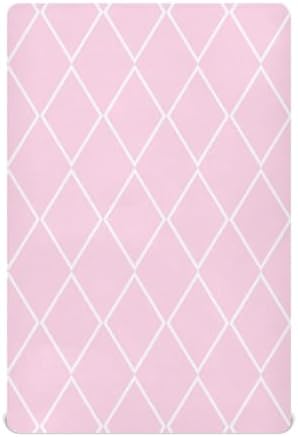 Checkered Pink White Crib Sheets for Baby Toddler