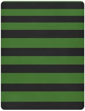 KICPOAY Green Black Stripes Crib Sheets Stretchy Playard Sheets for Baby Toddler